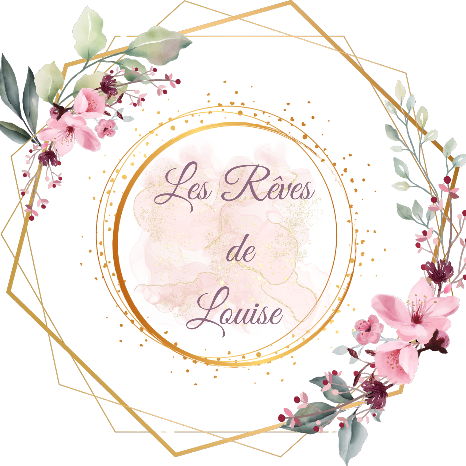 Logo rose en fleurs séchées du site internet les rêves de louise
