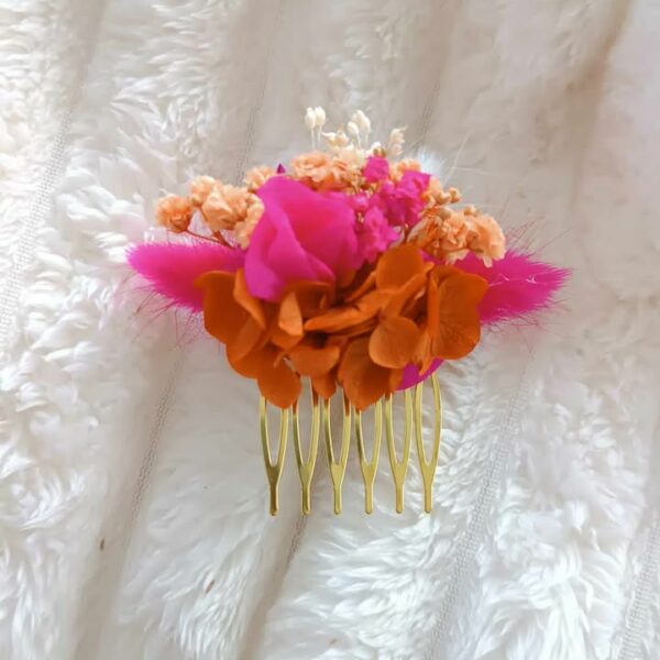 peigne cheveux mariage en fleurs séchées
