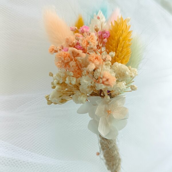 boutonnière en fleurs séchées homme et enfant pour mariage