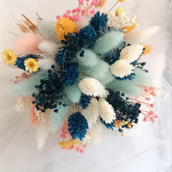mini bouquet de fleurs séchées pour mariage - accessoire demoiselle d'honneur et enfant pour mariage