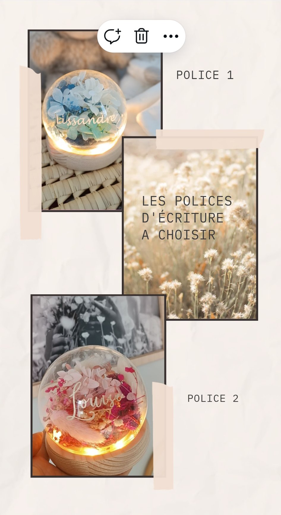 Veilleuse enfant bébé - La dormeuse lumineuse en fleurs séchées rose – Image 12